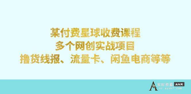 某付费课程：多个网创实战项目，撸货线报、流量卡、闲鱼电商等等 网络资源 图1张