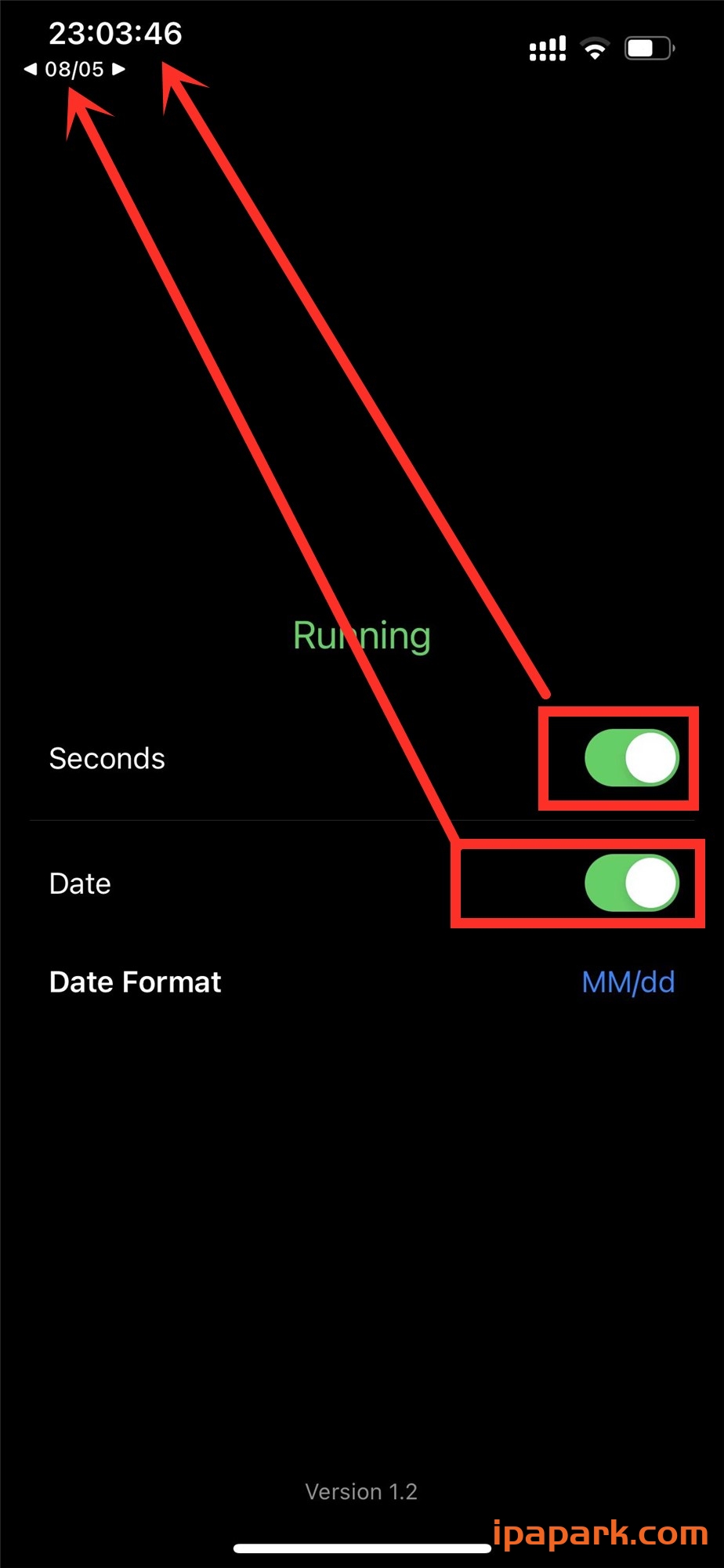 状态栏日期秒数 SecondHand 1.2-ANR资源网 更多 图1张